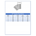 S/10 316L Stainless Steel Grooved 45 Degree Elbow